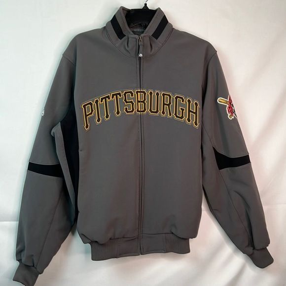 Majestic Other - Authentic Majestic Gray Therma Base MLB Pittsburgh Pirates full zip jacket